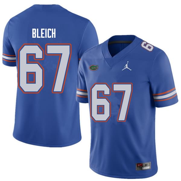 Men's NCAA Florida Gators Christopher Bleich #67 Stitched Authentic Jordan Brand Royal College Football Jersey URL7165UF